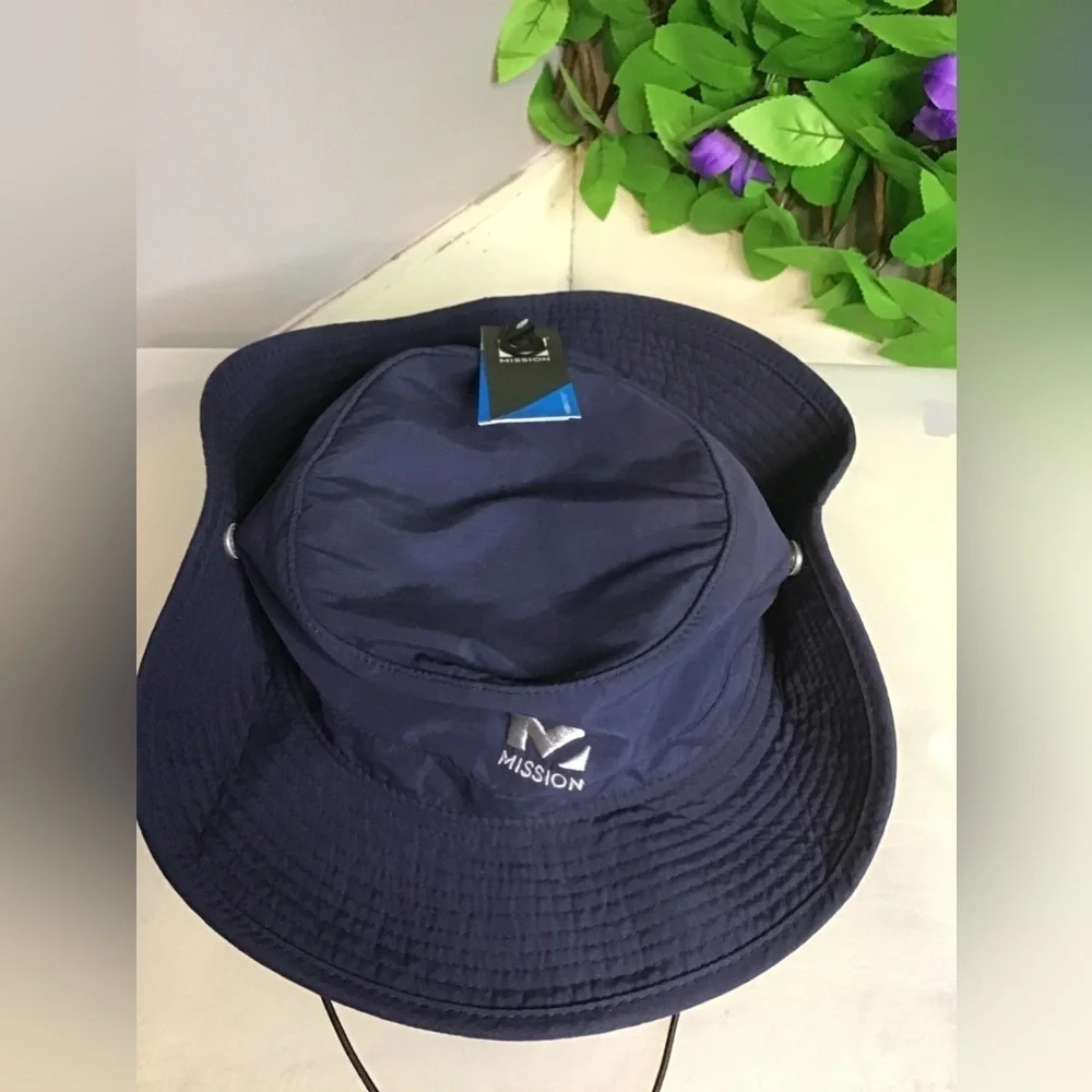 Mission Cooling Boonie Hat Navy UPF 50 Wide Brim Outdoor NWT